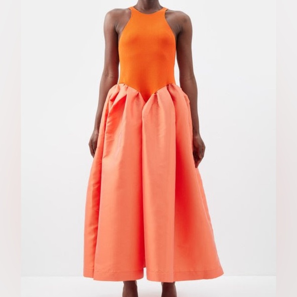 Marques Almeida Organic cotton-blend jersey and taffeta dress